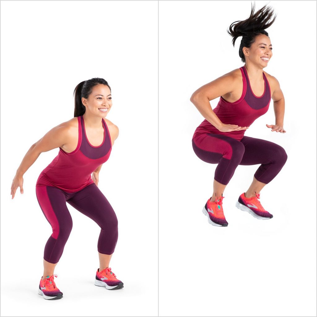 Sportif réalisannt un Tuck Jump