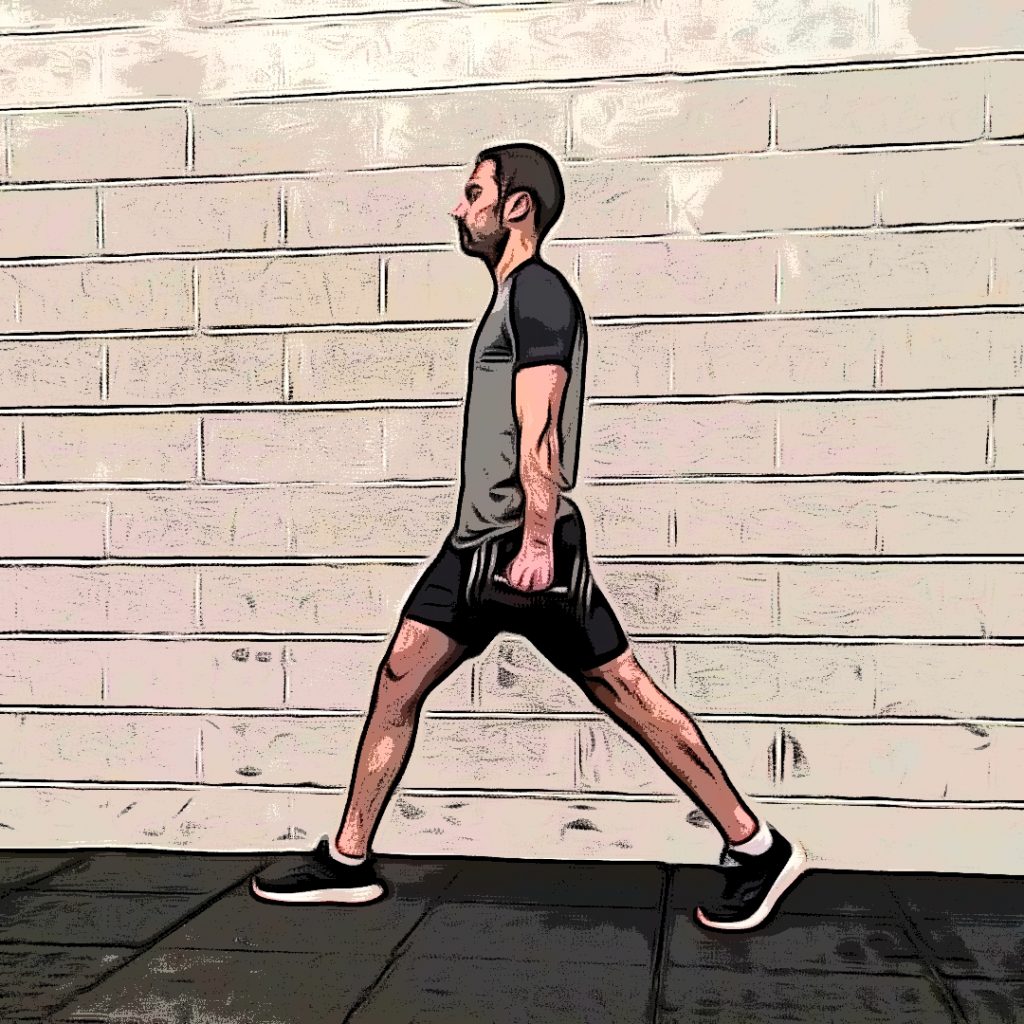 Fente arrière lestée : position de départ